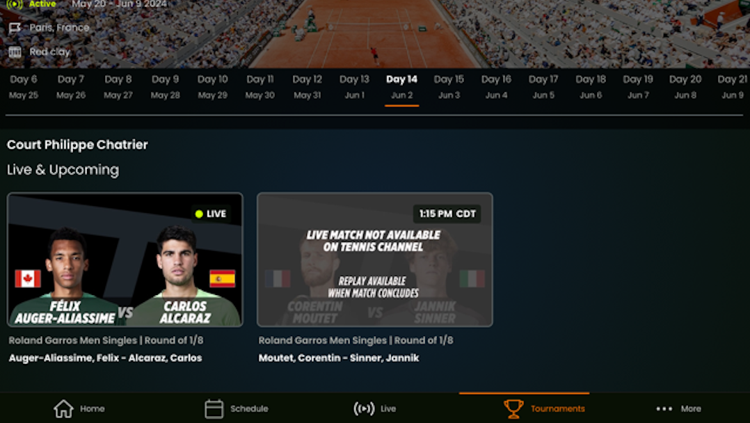Tennis Channel Screen Shot