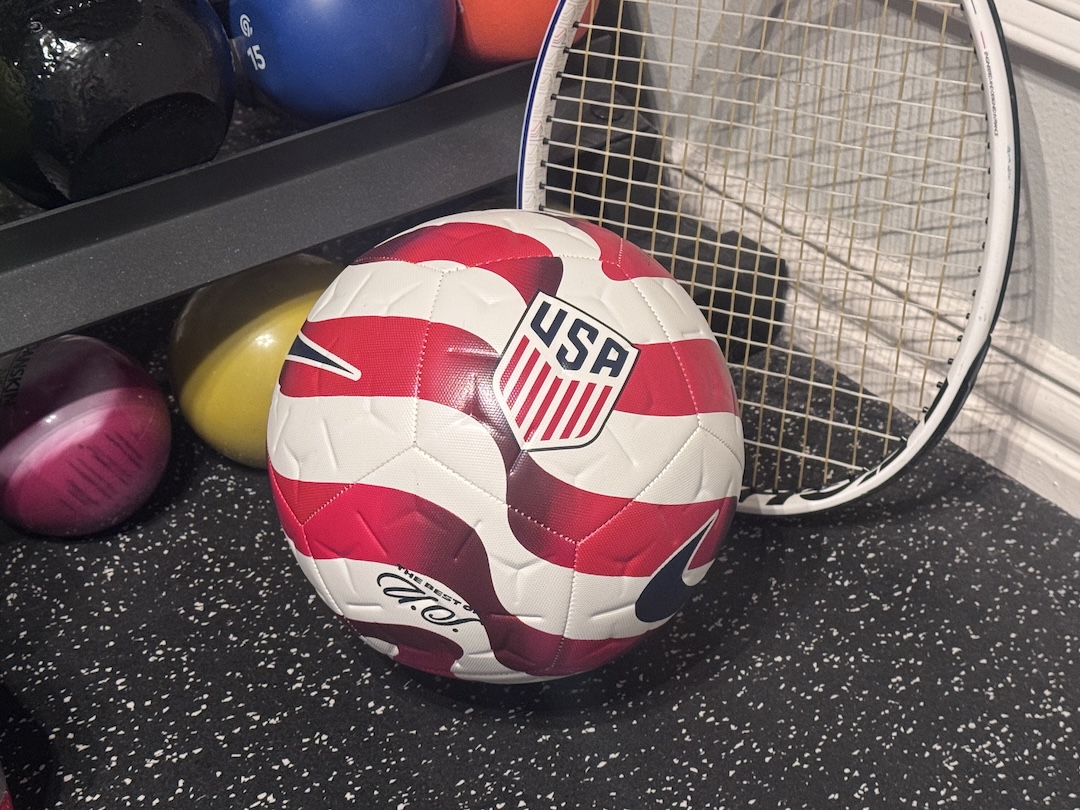 Soccer Ball and Tennis Racquet