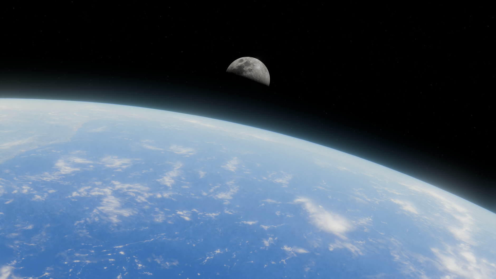 stunning view of earth and moon from space